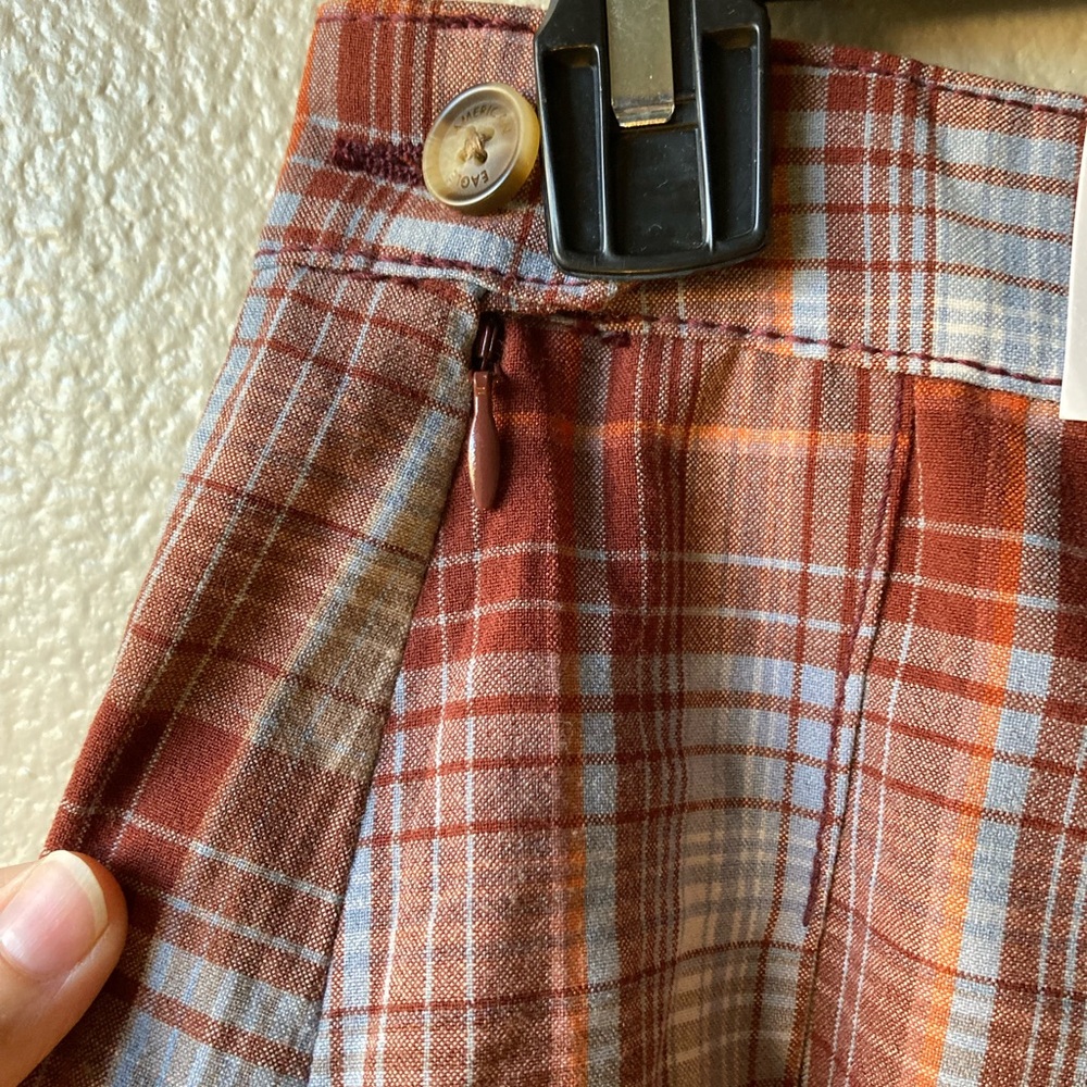 American Eagle Outfitters Red and White Plaid Mini Skirt - Picture 3 of 9